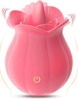 10 Speeds Rose Clitoral Stimulator With Licking Vibrator