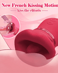 Big Mouth Rose Tongue Vibrator With Thrusting Dildo