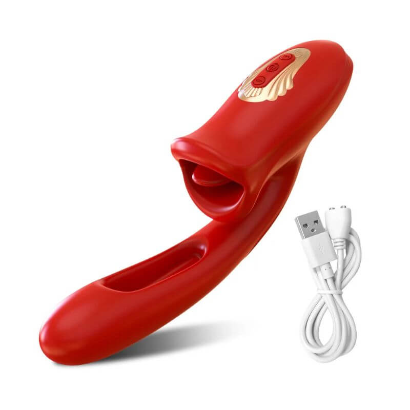 The Rose Toy with Tongue for Women Red-OOTYEMO