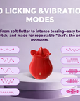 10 Speeds Rose Clitoral Stimulator With Licking Vibrator