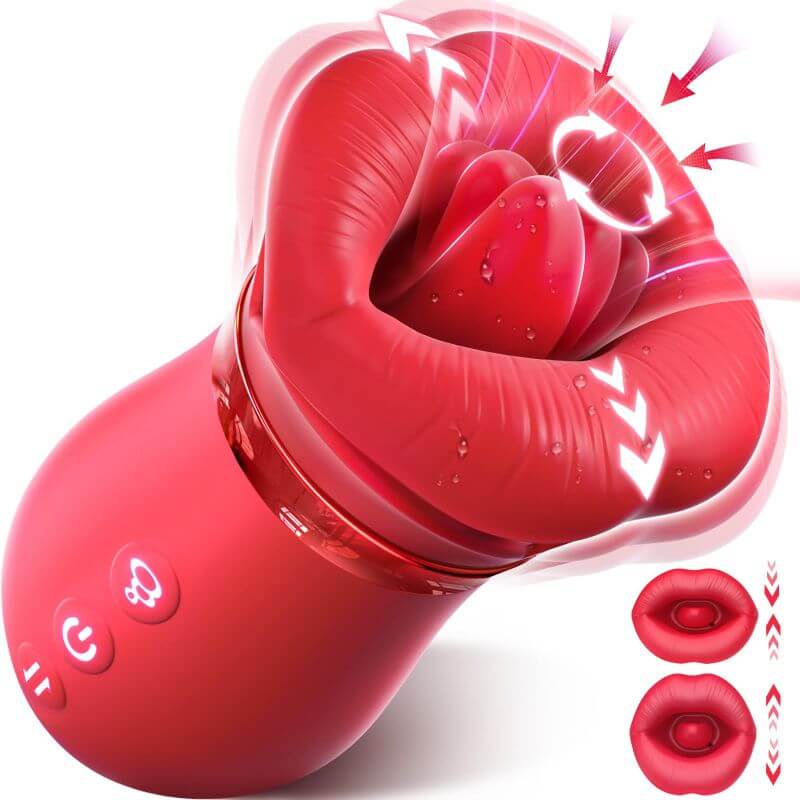 4-IN-1 Sucking & Licking Rose Toy RoseZoe 4-IN-1 Sucking & Licking Rose Toy RoseZoe