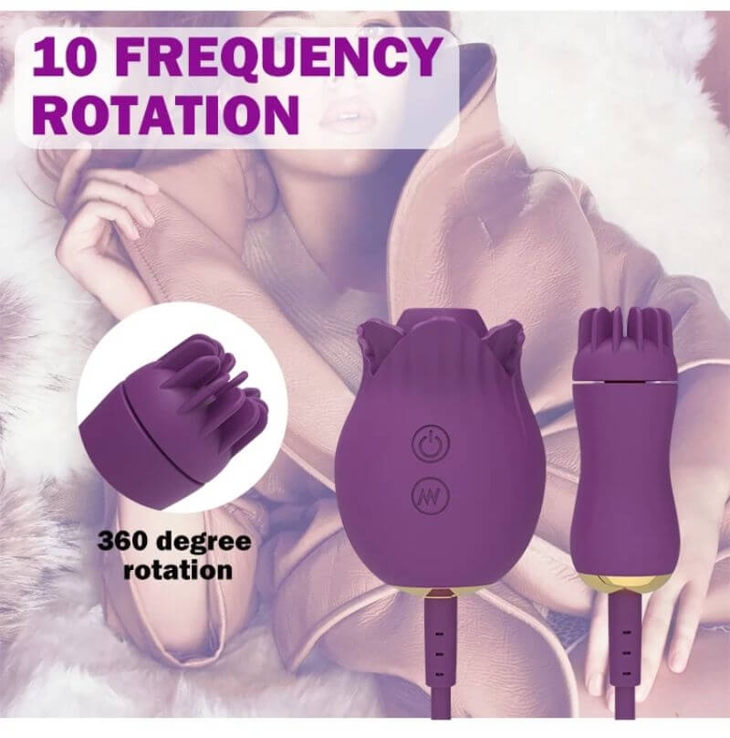 4 In 1 Detachable Rose Toy 10 FREQUENCY ROTATION