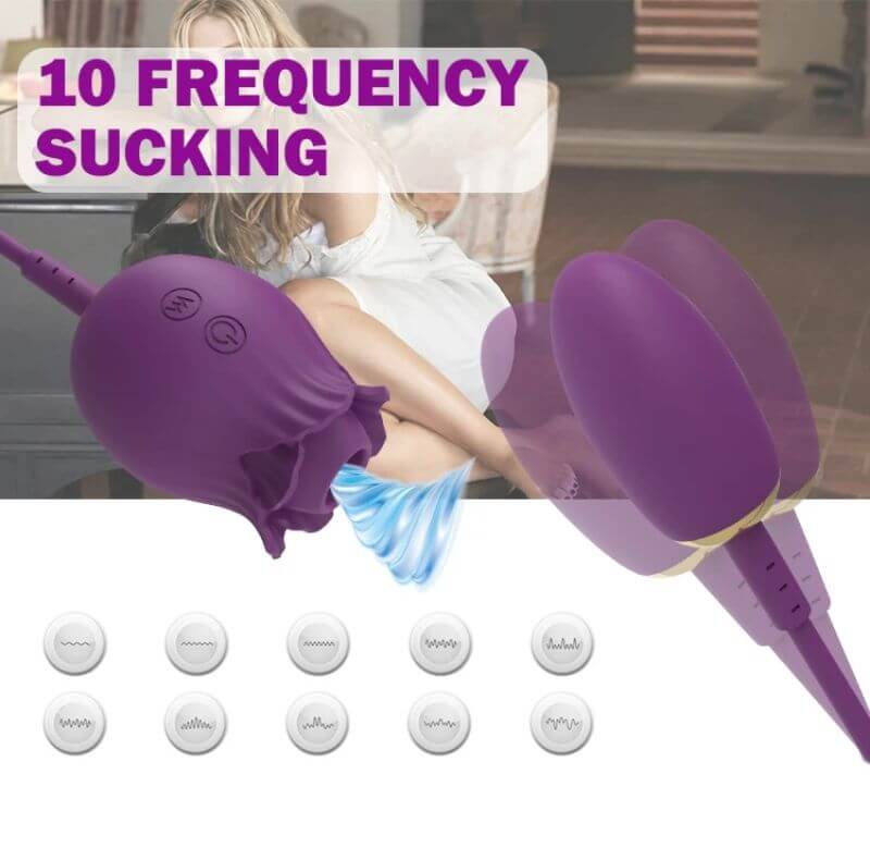 4 In 1 Detachable Rose Toy 10 FREQUENCY SCALING