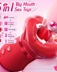 5IN1 Mouth Rose Sucking Vibrator Rose Sex Toy, 10 Tongue Licking, New APP