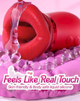 5IN1 Mouth Rose Sucking Vibrator Rose Sex Toy, 10 Tongue Licking, New APP