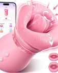 5IN1 Mouth Rose Sucking Vibrator Rose Sex Toy, 10 Tongue Licking, New APP