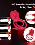 Cock Ring With Rose Clit Vibrator for Couples