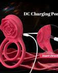 Cock Ring With Rose Clit Vibrator for Couples