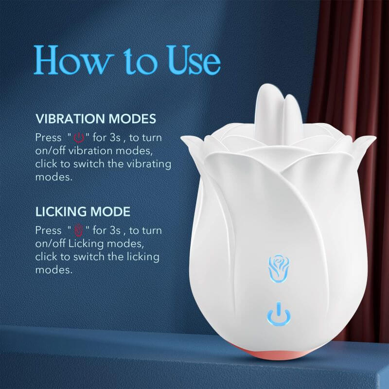 10 Vibration Mode Tongue Tease Rose Toy for Women