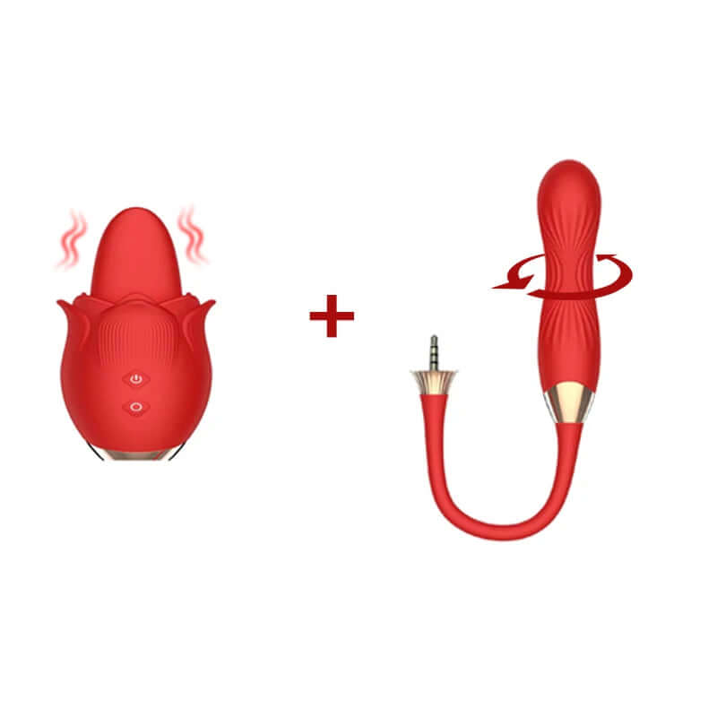 Detachable 2 in 1 Rose Sexual Toy 10 Speeds Sucking & Vibration