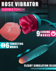 Mouth Shape Rose Toy With Dildo