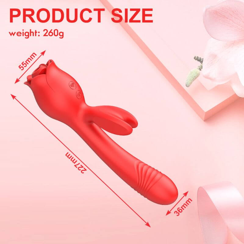 Rabbit Vibrator Rose Toy - Telescopic Vibrating Feature RoseZoe Rabbit Vibrator Rose Toy - Telescopic Vibrating Feature RoseZoe