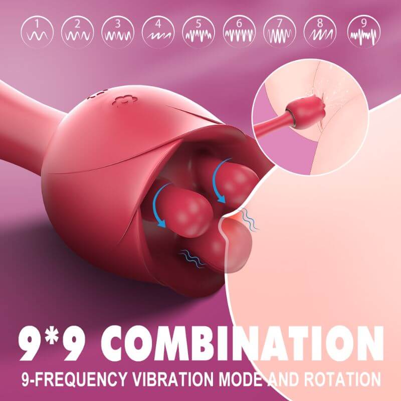 Rose Toy Wand For Women 9 frequency vibration 9 frequency rotation neutral