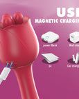 Rose Toy Wand For Women Magnetic USB