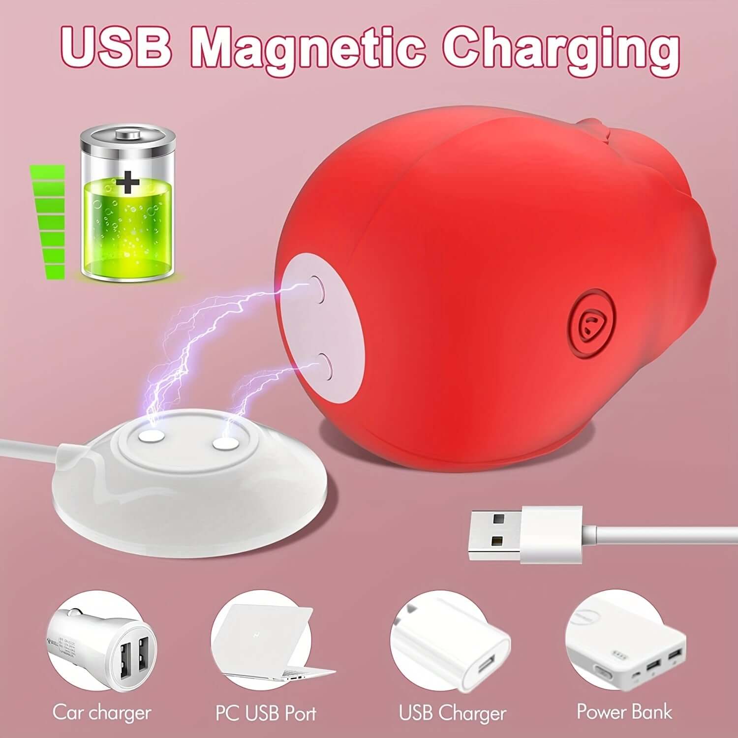Rose Vibrator USB Magnetic Charging