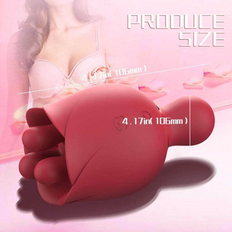 Tongue Rose Flower Vibrator IPX7 RoseZoe Tongue Rose Flower Vibrator IPX7 RoseZoe