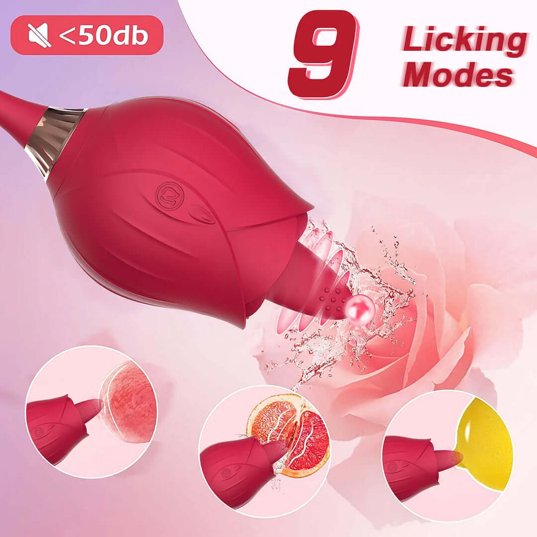 Tongue-licking & Thrusting Rose Toy