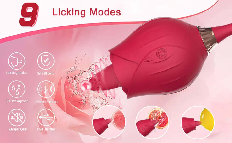 Tongue-licking & Thrusting Rose Toy