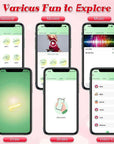 Phone interface examples for the rose thrusting plug showing classic presets, movies, music, drawn patterns, shake control and video call