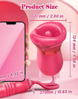 Big Mouth Rose Tongue Vibrator With Thrusting Dildo