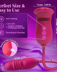 Big Mouth Rose Tongue Vibrator With Thrusting Dildo