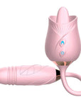 Full-size view of the Pink dual-head rose jumper with two controls, raised tip and linked leaf-textured bud