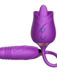 Purple dual-head rose jumper with a raised tongue-shaped tip, leaf-textured body and linked vibrating bud