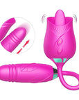 Rose Red option pictured in bright magenta with a raised tongue-shaped tip, two front controls and linked textured bud