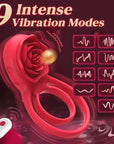 Cock Ring With Rose Clit Vibrator for Couples