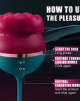 Two controls on the mouth-shaped rose toy for tongue and thrusting functions