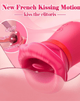 Big Mouth Rose Tongue Vibrator With Thrusting Dildo