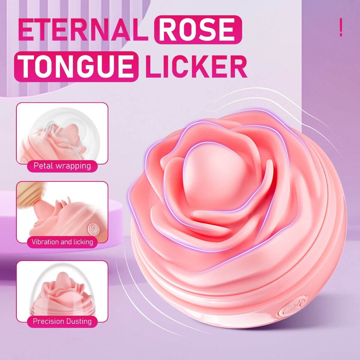 Pink Rose Vibrator - 3 Speed 4 Frequency RoseZoe Pink Rose Vibrator - 3 Speed 4 Frequency RoseZoe