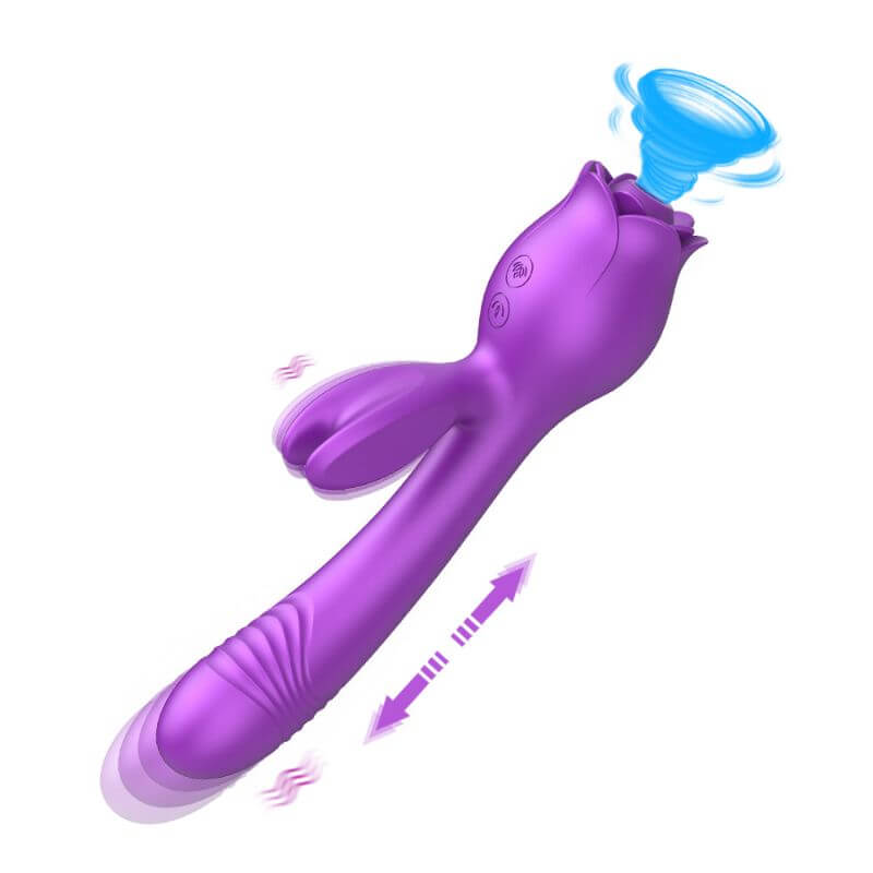 Rabbit Vibrator Rose Toy - Telescopic Vibrating Feature RoseZoe Rabbit Vibrator Rose Toy - Telescopic Vibrating Feature RoseZoe