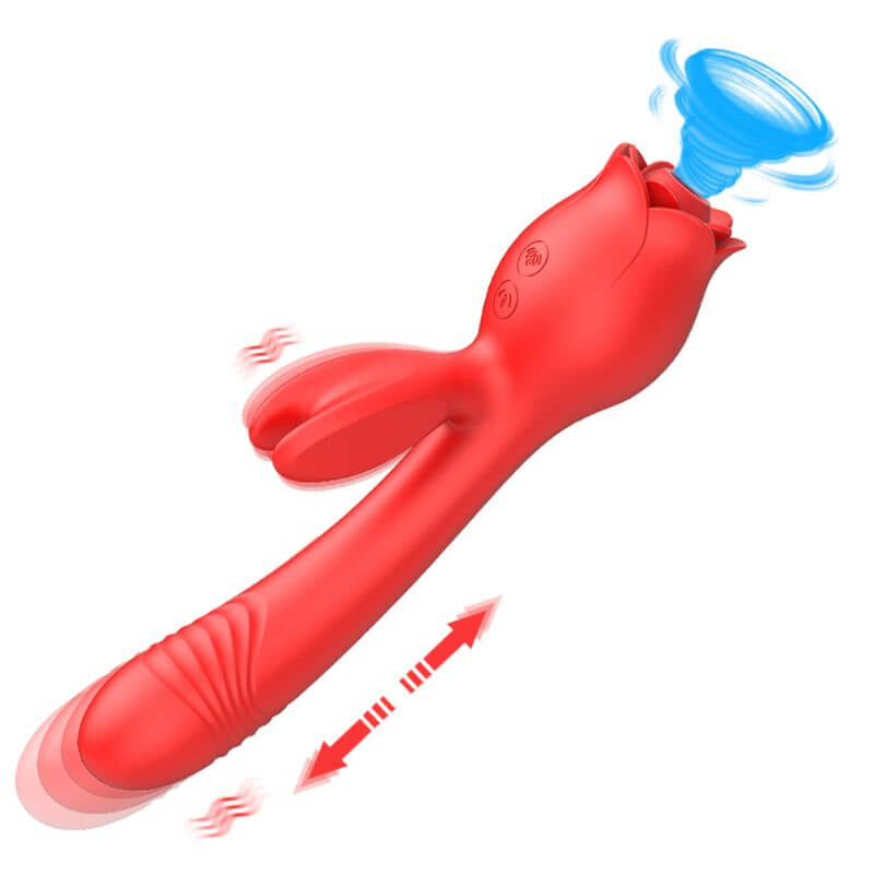 Rabbit Vibrator Rose Toy - Telescopic Vibrating Feature RoseZoe Rabbit Vibrator Rose Toy - Telescopic Vibrating Feature RoseZoe