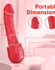 Rose-shaped dildo dimension and control guide showing 8.4-inch overall length, 5.9-inch shaft section, 1.44-inch width label and 2.3-inch base