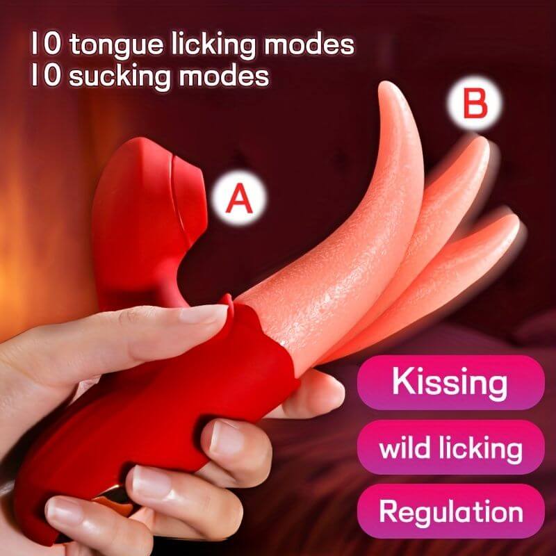 rose tongue vibrator 10 tongue licking modes
