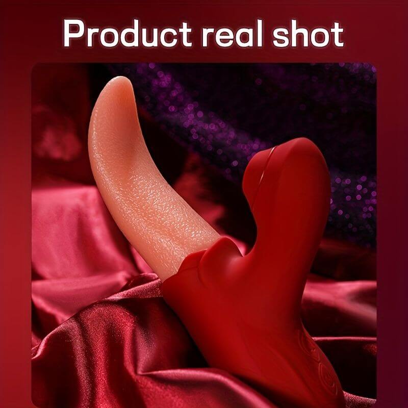 rose tongue vibrator 360-degree real tongue stimulation