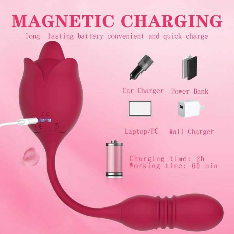Rose Toy With Telescopic Vibration Modes