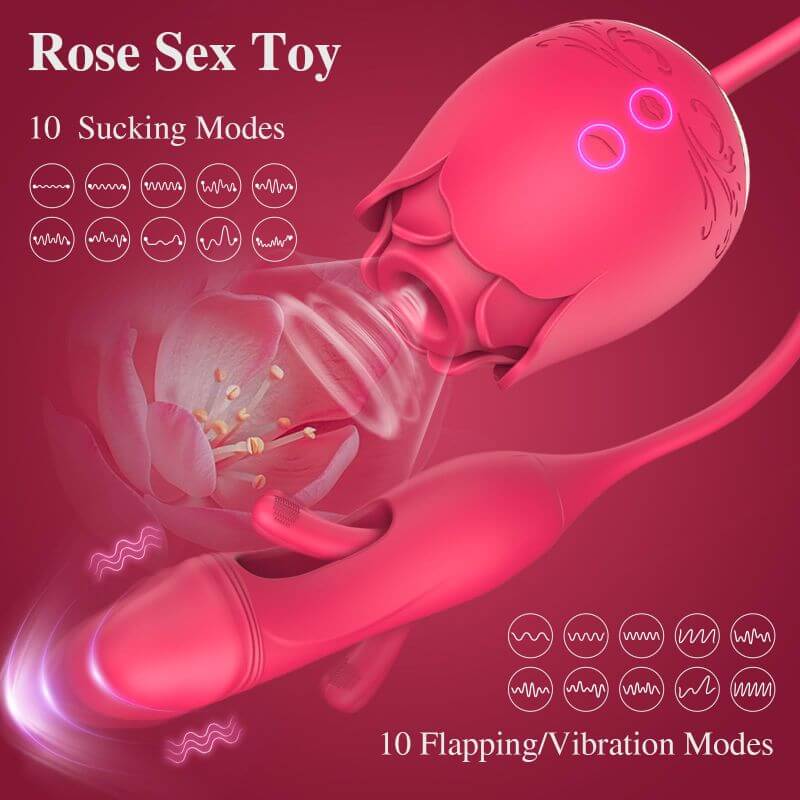 3-in-1 Rose Toy Vibrator - IPX 5 Waterproof RoseZoe 3-in-1 Rose Toy Vibrator - IPX 5 Waterproof RoseZoe