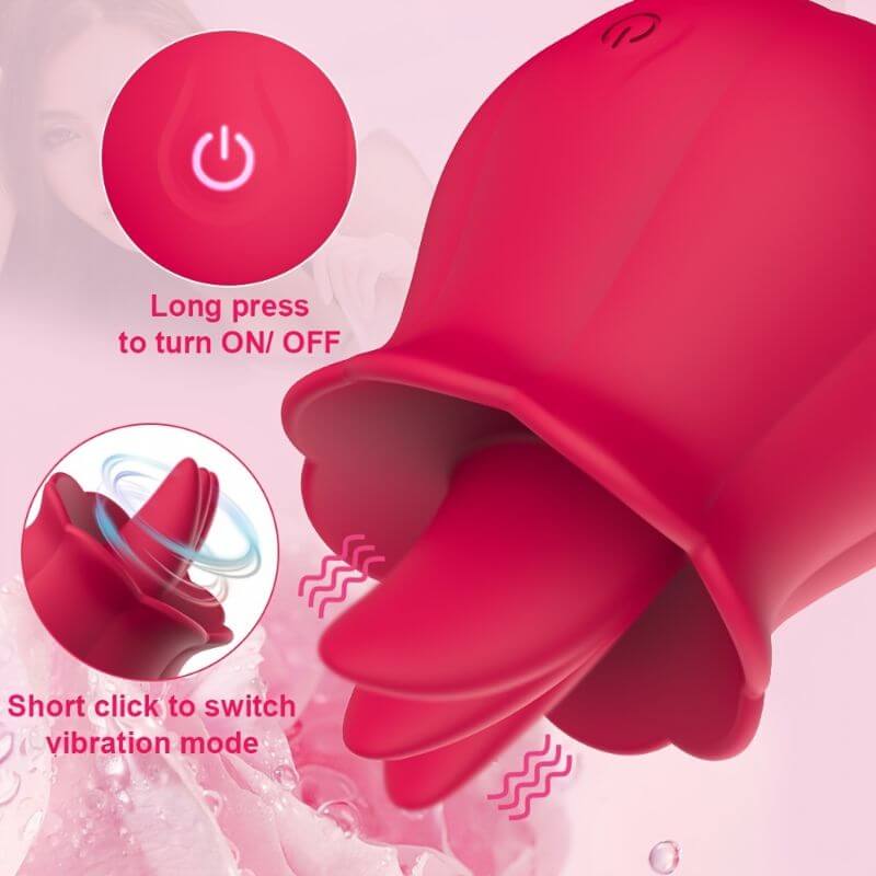 Rose Women Toy | Tongue Licking Stimulator With 9 Vibrating RoseZoe Rose Women Toy | Tongue Licking Stimulator With 9 Vibrating RoseZoe