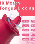 Rose Women Toy tongue-shaped tip with a diagram of ten tongue-licking patterns