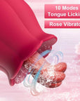 Rose Women Toy tongue-shaped contact tip diagram labeled with ten tongue-licking patterns