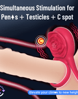 Cock Ring With Rose Clit Vibrator for Couples