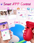 5IN1 Mouth Rose Sucking Vibrator Rose Sex Toy, 10 Tongue Licking, New APP