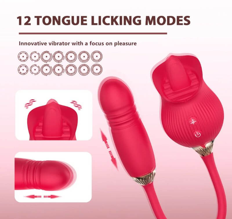 The Rose Adult Toy 12 Tongue Licking Modes