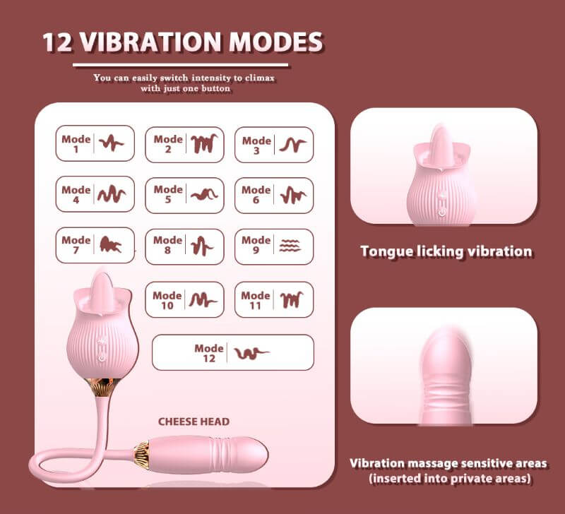 the rose adult toy 12 vibration mode