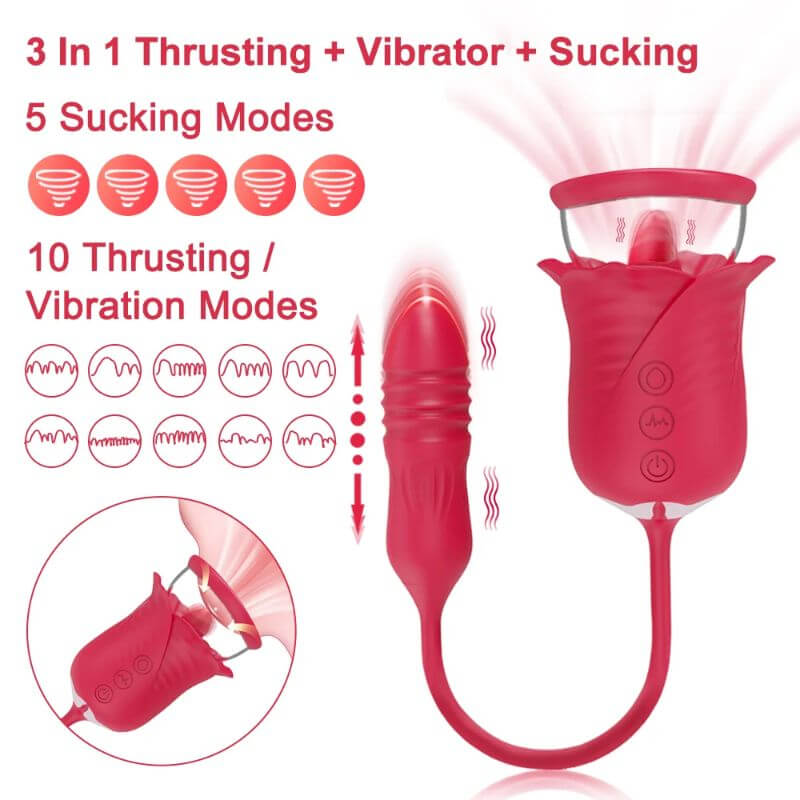 Womens Rose Toy | 10 Tail Thrusting Modes RoseZoe Womens Rose Toy | 10 Tail Thrusting Modes RoseZoe