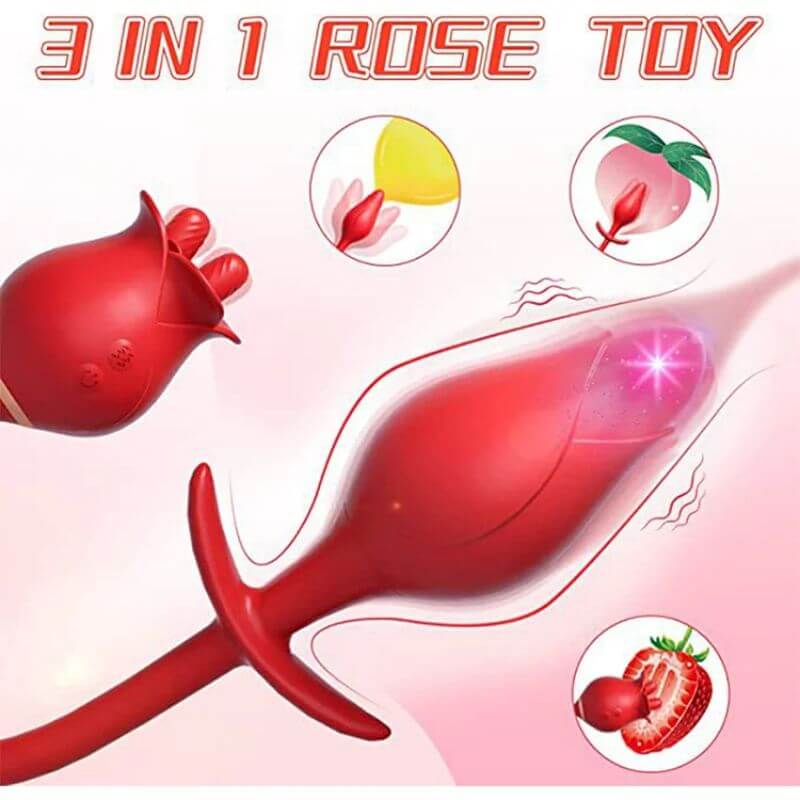 Rose Toy For Men | Tongue Licking And Butt Plug RoseZoe Rose Toy For Men | Tongue Licking And Butt Plug RoseZoe