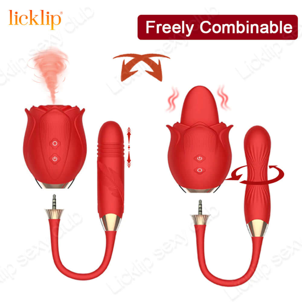 Detachable 2 in 1 Rose Sexual Toy Sucking & Vibration RoseZoe Detachable 2 in 1 Rose Sexual Toy Sucking & Vibration RoseZoe