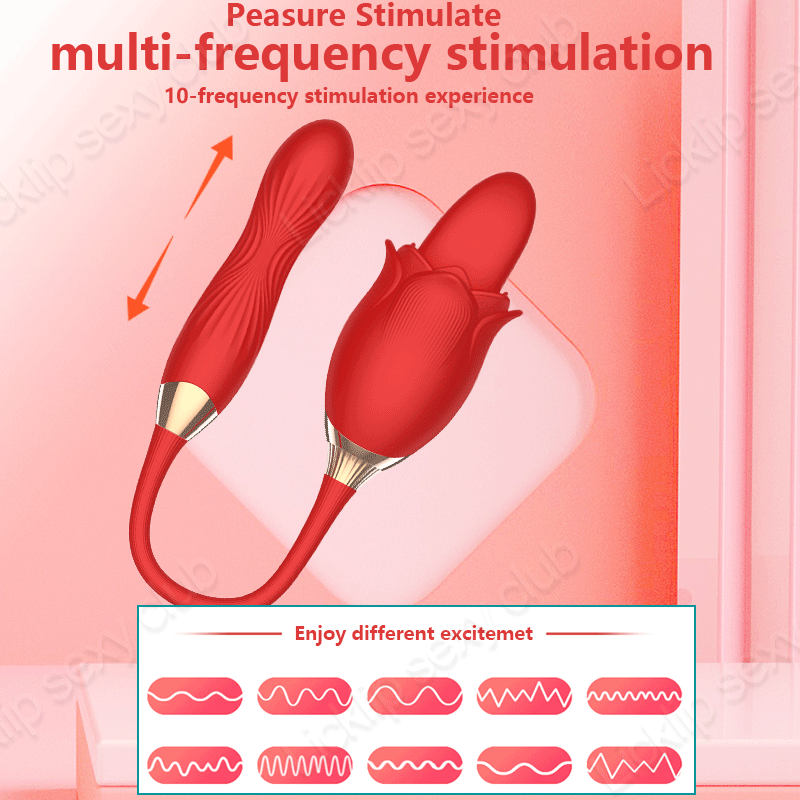 Detachable 2 in 1 Rose Sexual Toy 10 Speeds Sucking &amp; Vibration